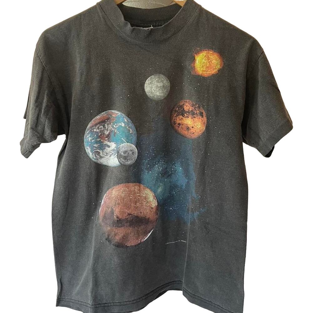 Vintage 90s Solar System 1995 Double Sided Single Stitch Shirt Adult Medium